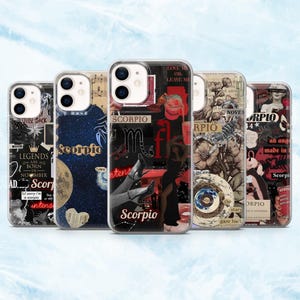 Scorpio Phone Case Zodiac Star Sign Astrology Cover for iPhone 16, 15, 14, 13, 12, 11 Samsung S25, S24, A16, A56 Pixel 9A, 9Pro XL, 8A 8Pro