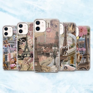 Paris Phone Case Eiffel Tower French Parisian Cover for iPhone 16, 15, 14, 13, 12, 11 Samsung S25, S24, A16, A56 Pixel 9A, 9Pro XL, 8A, 8Pro