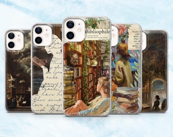 Library Phone Case Book Librarian Bookish Cover for iPhone 16, 15, 14, 13, 12, 11 Samsung S25, S24, A16, A56 Pixel 9A, 9Pro XL, 8A, 8Pro