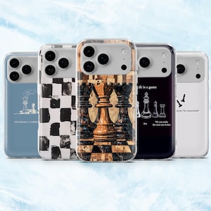 Coque de téléphone pour les amateurs d'échecs et échec et mat pour iPhone 17, 16, 15, 14, 13, 12, Samsung S26, S24, A17, A57, Pixel 10Pro XL, 9A, 8A