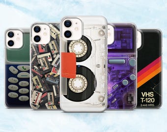 Capa de celular cassete VHS Retro Tech Console para iPhone 16, 15, 14, 13, 12, 11 Samsung S25, S24, A16, A56 Pixel 9A, 9Pro XL, 8A, 8Pro