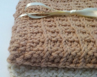 Hand Knit Cotton Wash Cloths in Neutral Tones Quiltsy Handmade