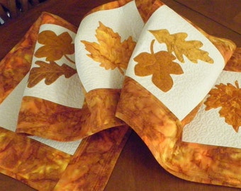 Made to Order Quilted Table Runner Autumnal Leaves of Kell Quiltsy Handmade