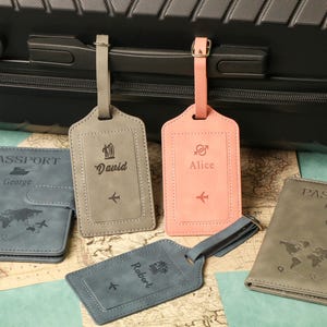 Personalized Vegan Leather Luggage Tag,Custom Luggage Tag,Engraved Monogram Luggage Tag,Suitcase Tag,Wedding Party Favors,Best Travel Gifts.