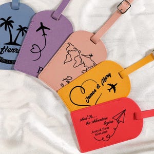 Personalised Luggage Tag, Custom Name Leather Wedding Luggage Tag, Suitcase Tag, Travel Tag, Wedding Favour, Custom Logo Tag Giveaways Gift.