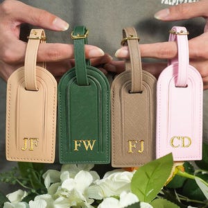 Personalized Vegan Leather Luggage Tag,Custom Luggage Tag,Hot stamping Monogram Luggage Tag,Suitcase Tags,Wedding Party Favors,Travel Gifts.