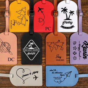 Custom Couple Luggage Tags,Personalized Wedding Favors gifts,Bridal Shower Gift,Travel luggage tags,Personalized Pattern carving Luggage Tag