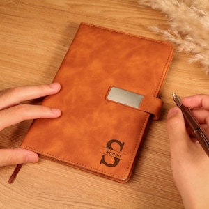 Personalized journal and pen,Custom pattern Engraved Notebook,Personalized A5 Custom Leather Notebook Set,Gifts for teachers,New Job Present