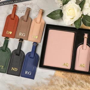 Personalised Passport Holder & Luggage Tag,Custom Passport Wallet,Wedding Gift,Travel Gift for Her,Travel Accessories,Custom Travel Gift Set