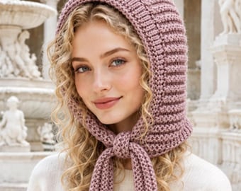 Crochet Hood Scarf Pattern, Ribbed Balaclava PDF Download
