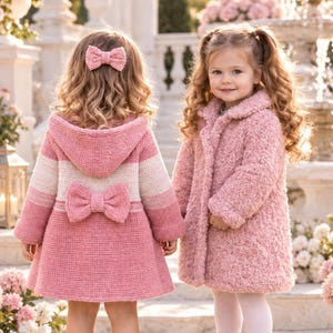 Baby Hoodie Bouclé Coat Knitting Bundle, Toddler Jacket Outfit Set, Girl Clothes PDF