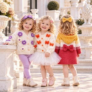 Babypullover-Schnittmuster, gestreifte Kapuzenstrickjacke mit Schleifendetail, 3-PDF-Paket