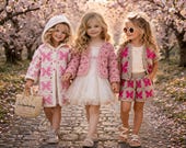 Crochet Girl Pattern Bundle PDF – Rose Cardigan, Butterfly Coat & Matching Set