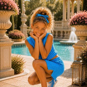 Crochet Co-Ord Set Pattern PDF, V-Neck Crop Top And Wrap-Tie Skirt, XS-5XL