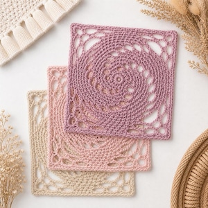 crochet granny square pattern spiral texture handmade motif