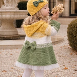 Schnittmuster für Babykleidung, Strickset für Kleinkinder (PDF) mit Kapuzenjacke und Mütze