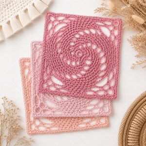 crochet granny square boho style spiral square crochet design