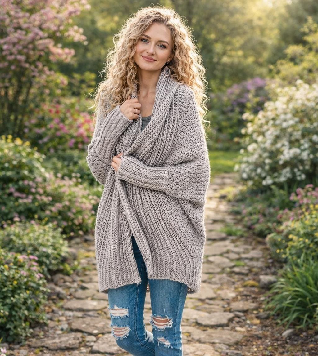 40 Crochet Clothes Patterns with Cardigans, Sweaters, and Summer Tops 25 Cozy Habitat Wrap Cardigan Crochet