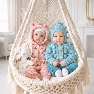 Baby-Winter-Strickmuster-Bundle | Overall, Mütze, Stiefel, Handschuhe & Snood | PDF Download | 0–12 Monate
