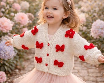 Breipatroon strikvest meisjes, trui gehaakte strikappliqué