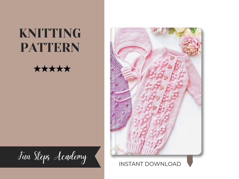 5 Baby Knitting Patterns PDF – Digital Romper, Sweater, Pants &amp; Hat ...