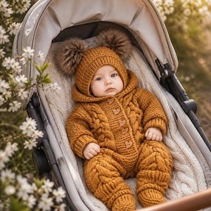 Baby Winter Knitting Pattern Set: Romper, Hat, Booties, Mittens, Snood (PDF Download, 0-12 Months)