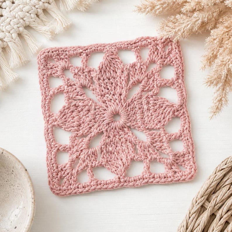 granny square crochet pattern floral square modern crochet motif