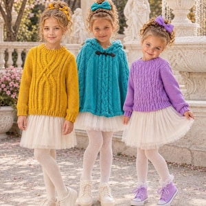 Pacchetto di modelli per maglia, 3 modelli a trecce per bambini (download in PDF)