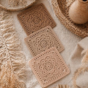 Patroon voor een Grandma Square (PDF), Boho bloemenhaakmotief voor dekens