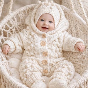 Baby Romper Knitting Pattern, PDF Download for 3-6 Months Size
