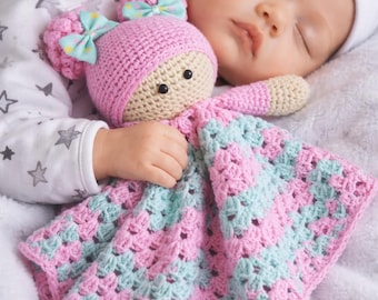 Gehaakt slaappoppatroon, amigurumi lovey dekenspeelgoed, babydekbed cadeau pdf
