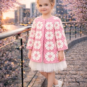 Crochet Granny Square Coat Pattern for Girls | Child Crochet Jacket - Etsy