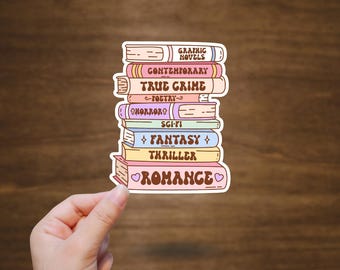 Book Stack Vinyl Sticker | BookTok Stickers for Book Lovers, Kindle, Journals, Laptops, Water Bottles & Gifts
