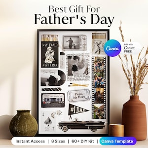 Father's Day Matchbook Wall Art Template, Custom Matchbooks Gift For Dad, Dad Matchbox Poster, Happy Father's Day Gift, Gift For Him