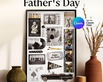 Father's Day Matchbook Wall Art Template, Custom Matchbooks Gift For Dad, Dad Matchbox Poster, Happy Father's Day Gift, Gift For Him