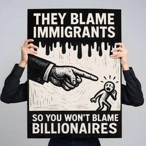 Economic Justice Protest Art: Anti-Xenophobia Poster (Digital Download
