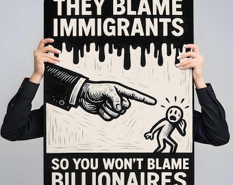 Economic Justice Protest Art: Anti-Xenophobia Poster (Digital Download