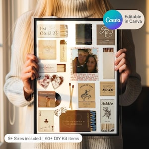 Custom Matchbook Art Poster Template, Anniversary Gift (Canva, Digital Download)