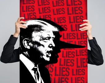 Anti-Lie Protest Poster | Trump Pinocchio Art (Digital Download)