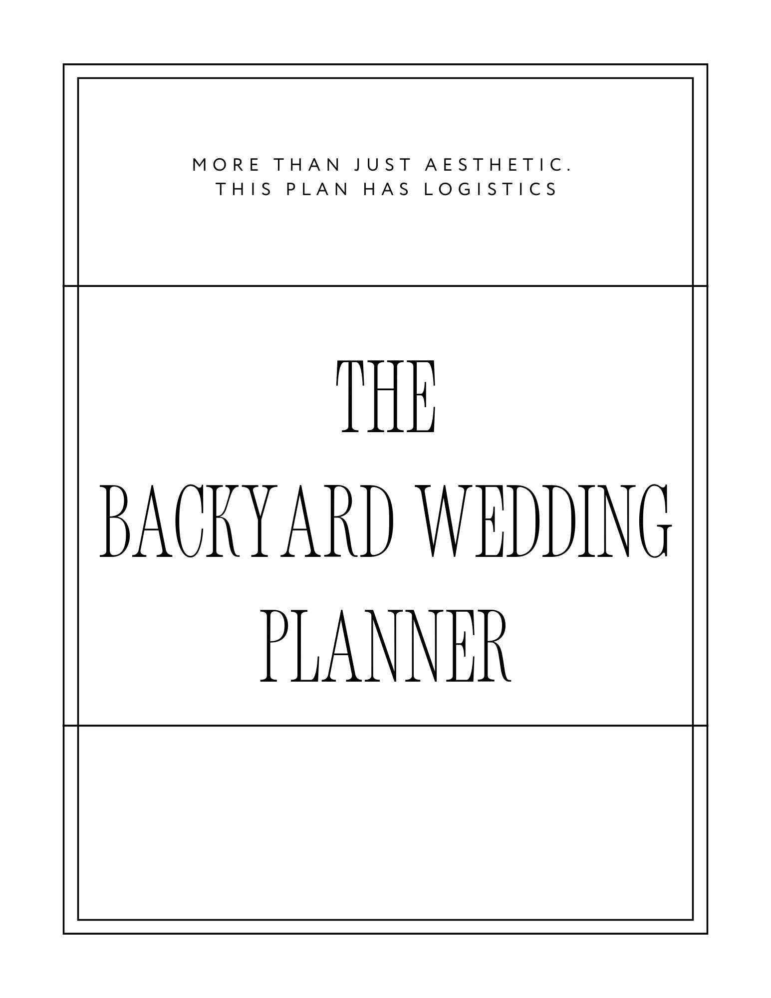 Backyard Wedding Logistics Blueprint