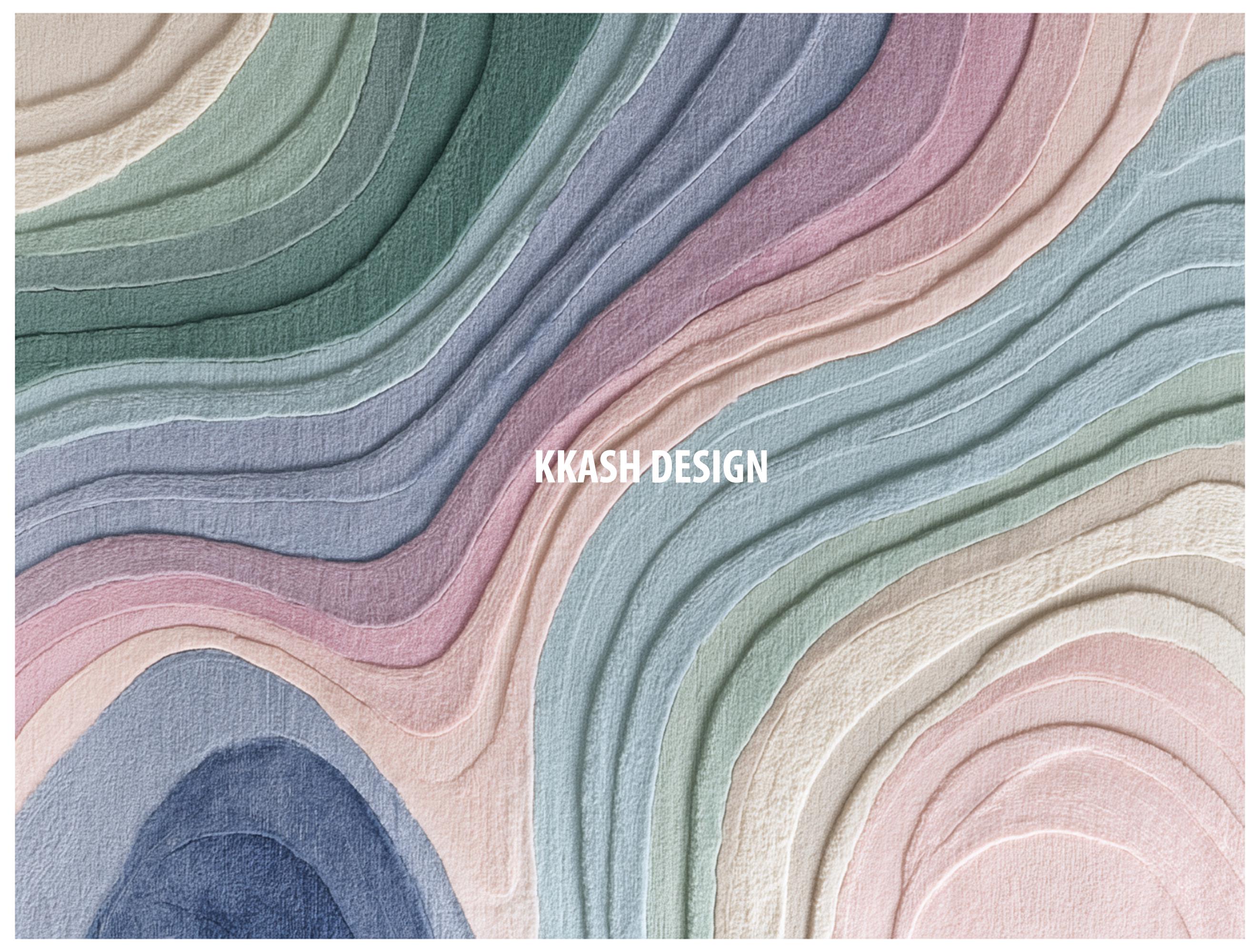 Handwoven Abstract Wavy Rug, Pastel Colors, Boho Decor - Etsy