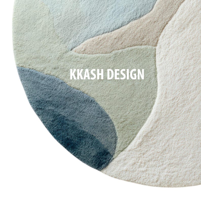 Abstract Round Area Rug, Soft Textured Plush Rug, Modern Home Decor - Etsy