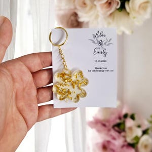 Epoxy Resin Wedding Keychain Favors: Personalized Engagement Gifts
