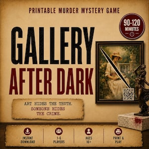 Printable Murder Mystery Case | Art Gallery Cold Case Investigation File | Detective Game for Adults