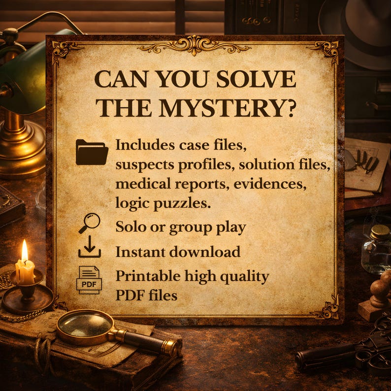 Detective File Murder Mystery Printable PDF | Cold Case Investigation File | Detective ...
