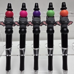 Spooky Bat Pen | Halloween Silicone Beaded Writing Pen Fall Gift – Halloween Collection