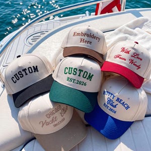 Embroidered Trucker Hat, Custom Text And Logo Hat, Vintage Baseball Cap, Bachelor Party Caps