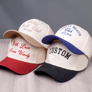 Embroidered Text  Hat, Custom Trucker Hat, Vintage Baseball Hat, Bachelor Party Hat, Team Bride Caps, Gift For Dad Mom, Fathers Day Gift