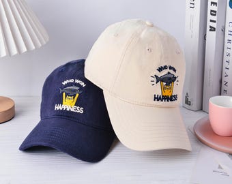 Funny Cat Embroidered Baseball Hat, Vintage Washed Cotton Trucker, Cat Lovers Hat, Cat Trucker Hat, Vintage Washed Cotton Baseball Hat