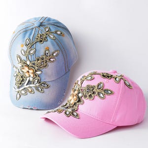 Women Adjustable Rhinestone Bling Hat, Bedazzled Rhinestone Hat, Bling Baseball Cap, Embellished Rhinestone Hat, Sparkly Hat, Gift For Her